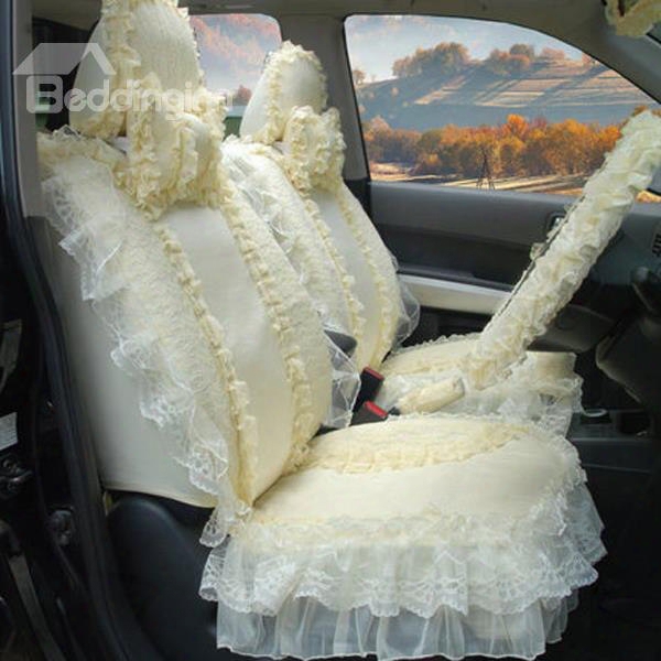 Pure Beautiful Lace Flower In The Greatest Degree Popular Universal Car Seat Cover