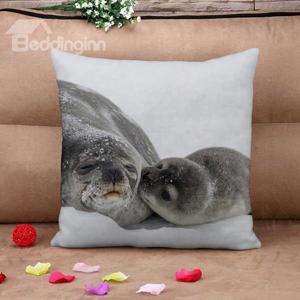 Relaxing Seal Print Square Throw Pillow Case