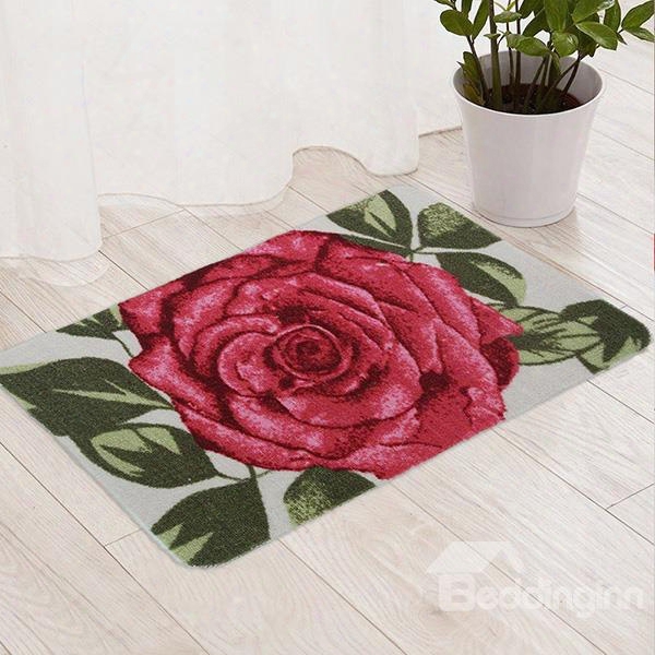 Romantic 3d Rose Pattern Anti-slipping Doormat