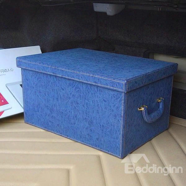 Solid Charming Design And Leather Material Pure Color Car Trunk Organizer