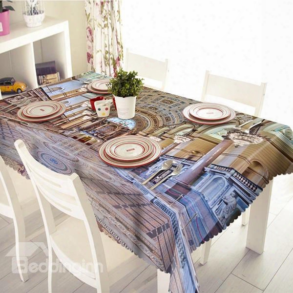 Splendent Polyester Palace Pattern 3d Tablecloth