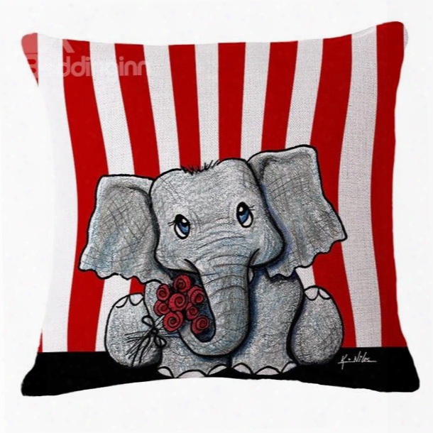Super Cool Elephant Print Throw Pillow Case