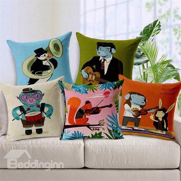 Super Cute Vibrant Color Animal Print Throw Pillow Case