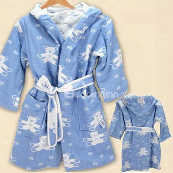 Super Lovely Bear Pattern Kids 100% Cotton Robe