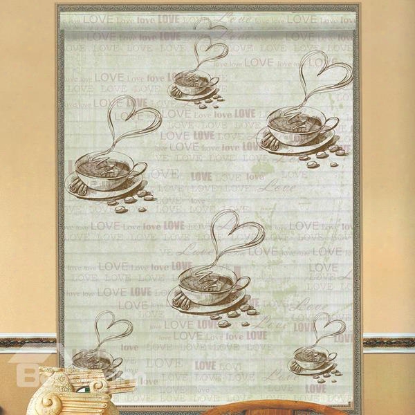 Sweaty Coffee Printing Polyester 3d Shangri-la Blinds & Roller Shades