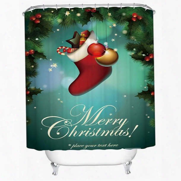 Sweet Happy Christams  Boot With Presents Shower Curtain