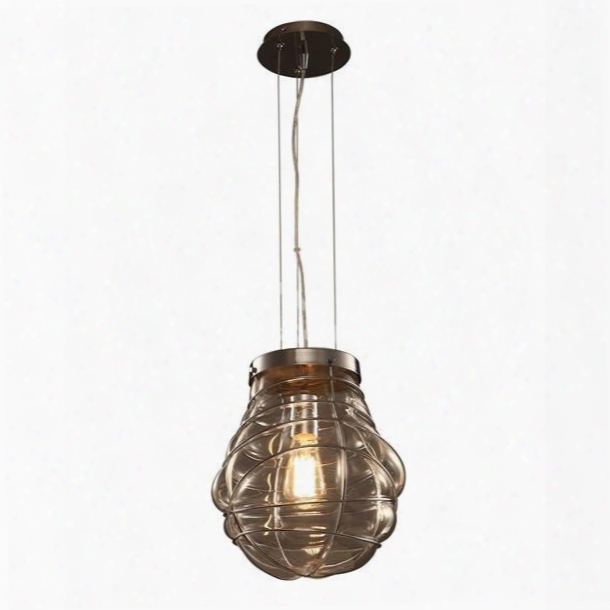 Transparent Iron Frame And Glass Round Ball Decorative Pendant Light