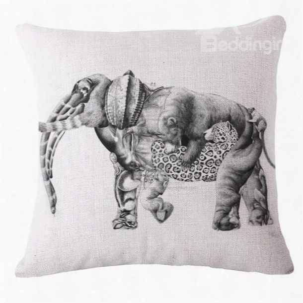 Ultra Soft Unique Elephant Print Throw Pillow Case