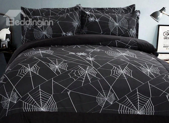 Unique Spider Web Design 4-piece Duvet Cover Sets