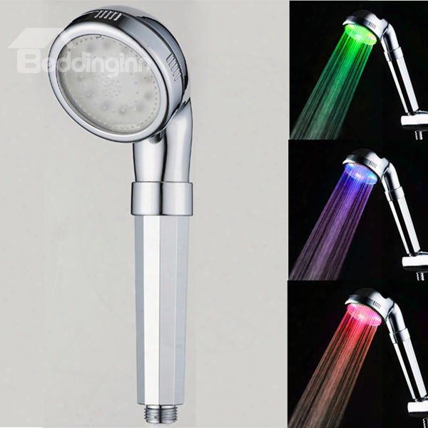 Wall-mount Temperature Sensor 3 Colorrs Changing Negative Ion Led Shower Head