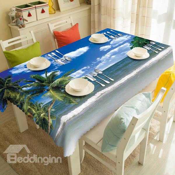 Wonderful Polyeser Seaside Landscape Specimen 3d Tablecloth