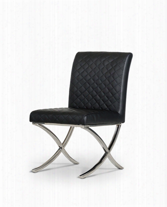Adderley - Modern Black Leatherette Dining Chair (set Of 2)