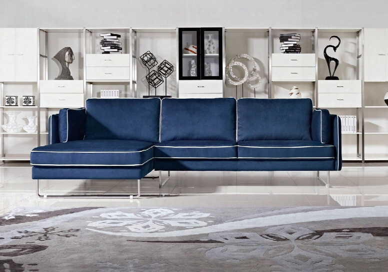 Anchusa Modern Blue Fabric Sectional Sofa