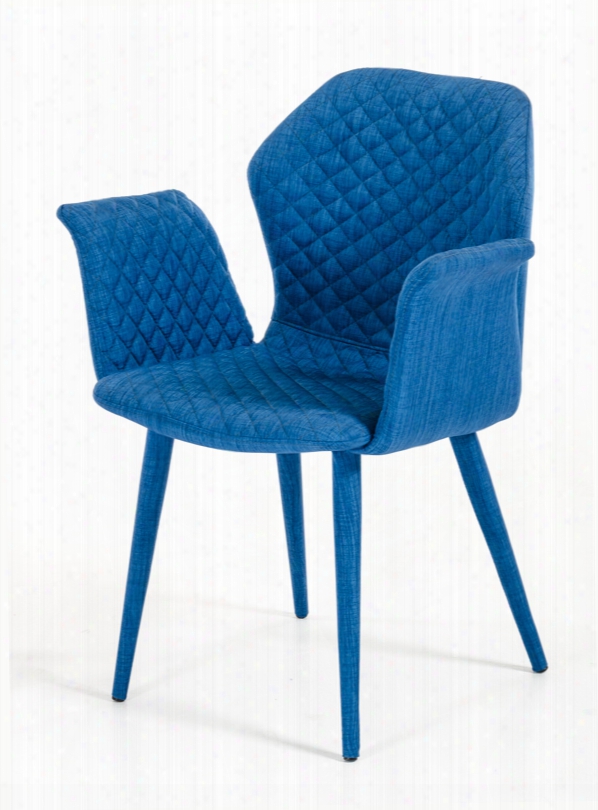 Asttoria - Modern Blue Fabric Dining Chair (set Of 2)