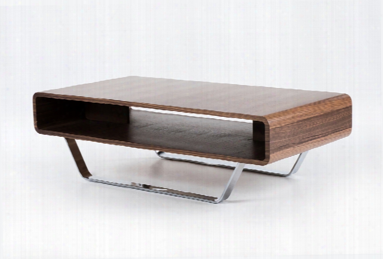 Avis Mid-century Walnut Matte Coffee Table