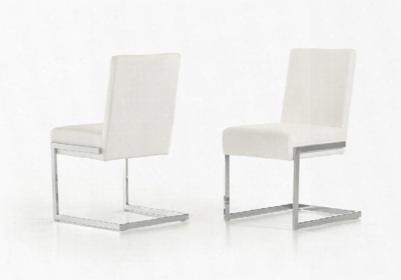 Batavia - Modern White Leatherette Dining Chair (set Of 2)