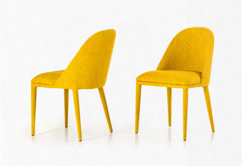 Brooke - Modern Yellow Fabric Dining Chair (set Of 2)
