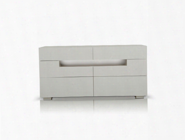 Ceres Contemporary Led White Gloss Dresser