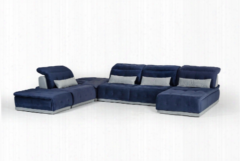 David Ferrari Daiquiri Italian Modern Blue & Grey Modular Sectional Sofa