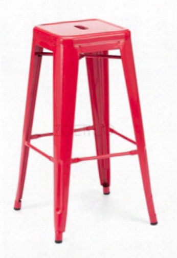 Detroit -- Modern Red Metal Barstool (set Of 2)