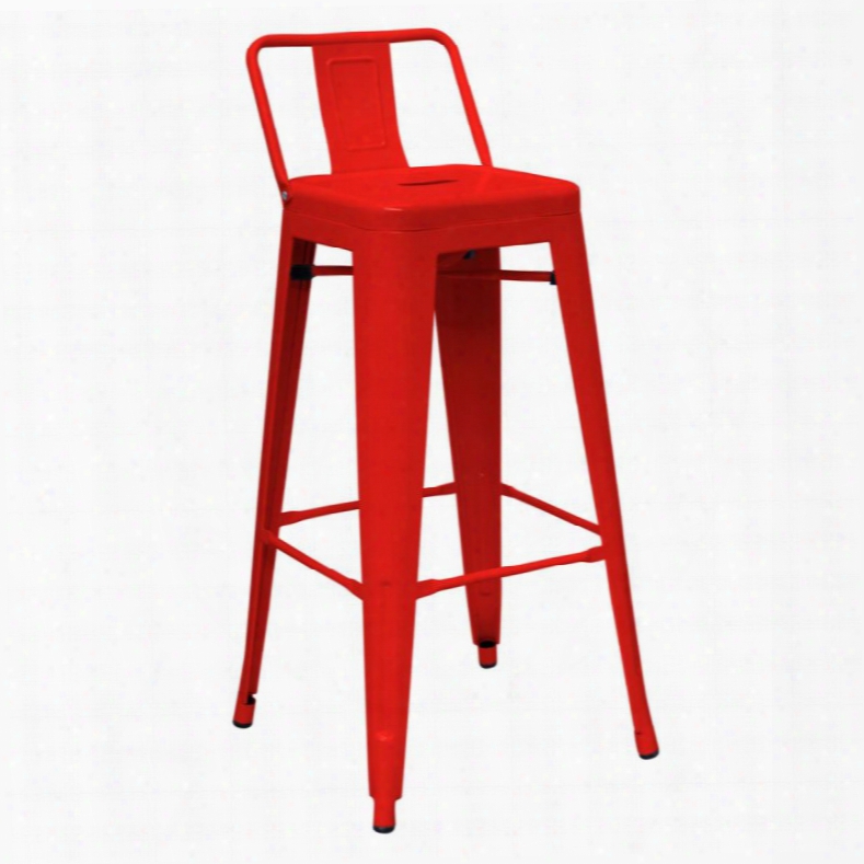 Dink - Modern Red Metal Counter Stool (set Of 2)