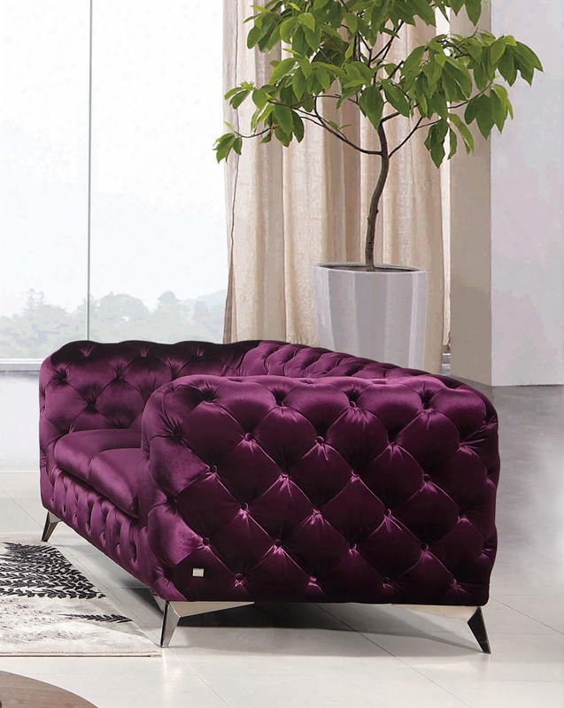 Divani Casa Delilah Modern Purple Fabric Loveseat