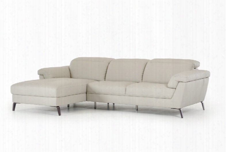 Divani Casa Edelweiss Modern Light Grey Eco-leather Sectional Sofa