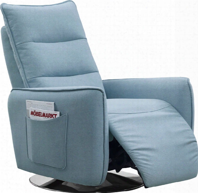 Divani Casa Fairfax Modern Blue Fabric Recliner Chair