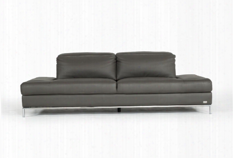 Divani Casa Izzy Modern Dark Grey Leather Sofa