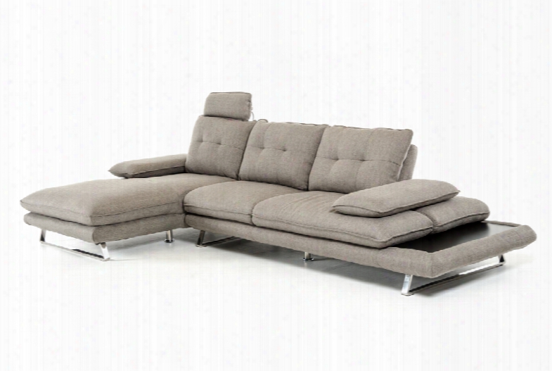 Divani Casa Porter Modern Grey Fabric Sectoinal Sofa