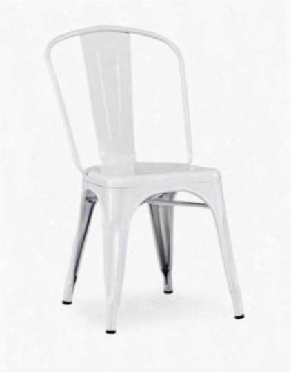 Elan - Modern White Metal Side Chair (set Of 4)