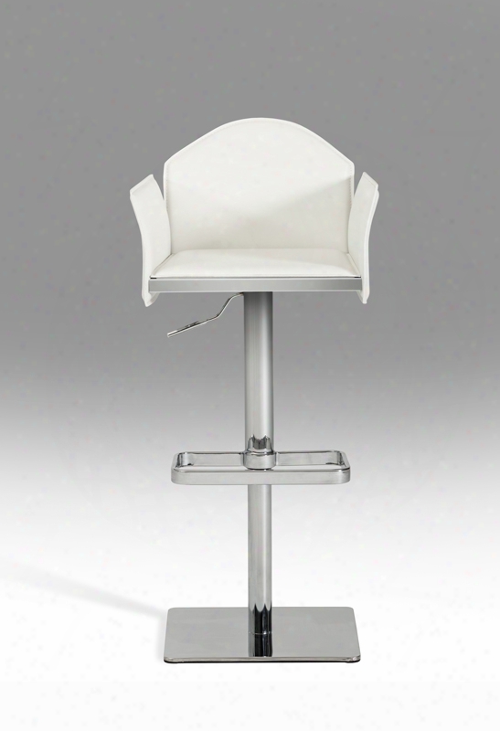 Emily Modern White Eco-leather Bar Stool