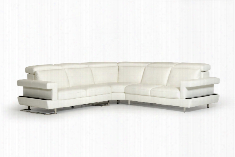 Estro Salotti Crosby Modern White Italian Leather Sectional Sofa