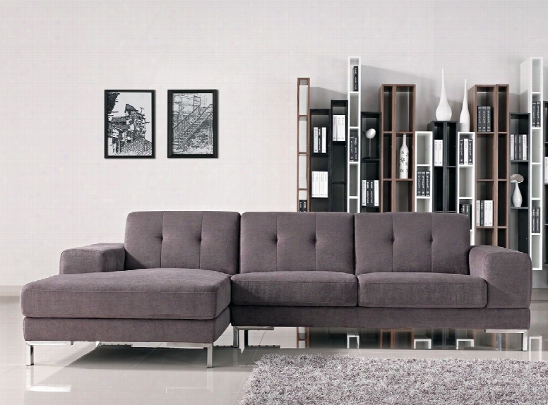 Forli L Shape Gray Fabric Sectional Sofa