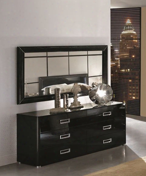 La Star Modern Black Double Dresser