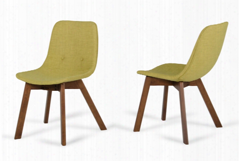 Laken - Modern Green Tea & Walnut Dining Chair (set Of 2)