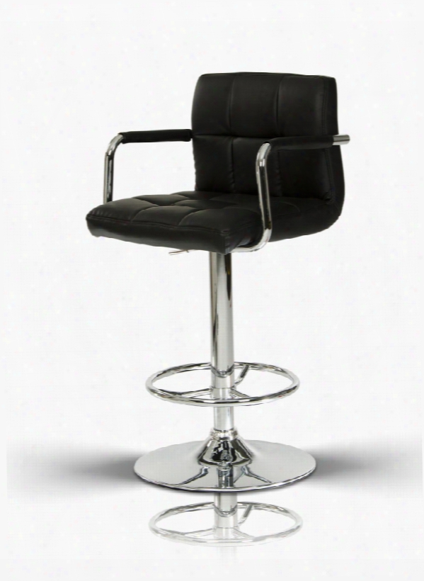 Lana Black Eco-leather Contemporary Bar Stool