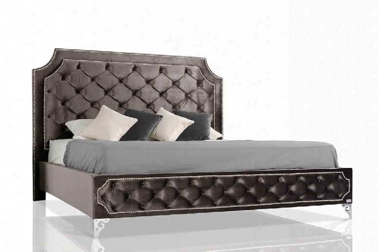 Leilah Transitional Tufted Fabric Bed