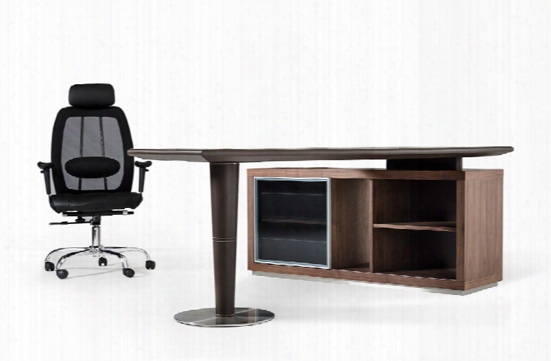 Lincoln Modern Office Desk W/ Side Storage Cabinet