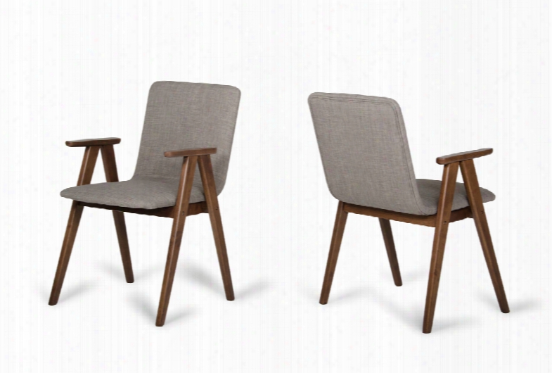 Maddox - Modern Sesame & Walnut Dining Chair (set Of 2)