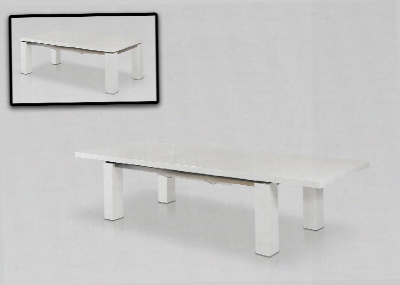 Maxi Modern White Lacquer Dining Table