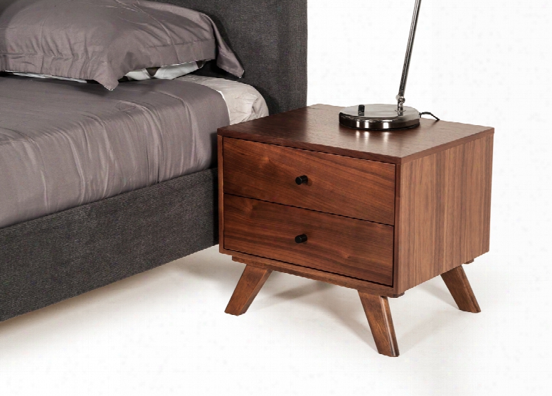 Modrest Addison Mid-century Modern Walnut Nightstand