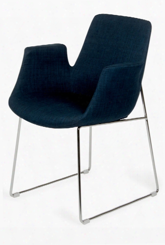 Modrest Altair Mid-century Blue Fabric Dining Chair