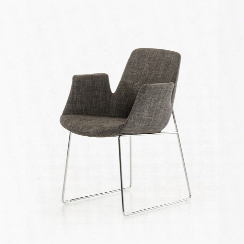 Modrest Altair Mid-century Grey Fabric Dining Chair