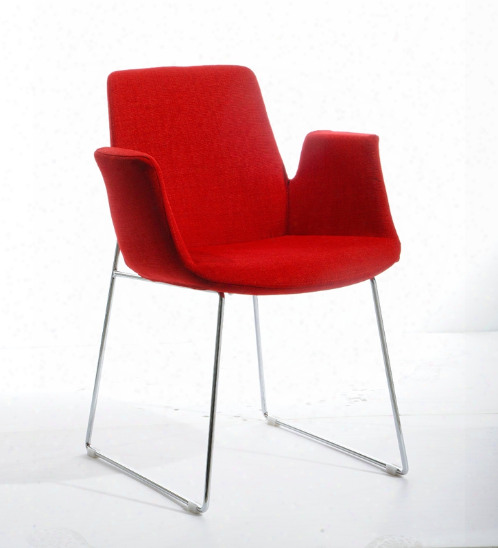 Modrest Altair Mid-century Red Fabric Dining Chair