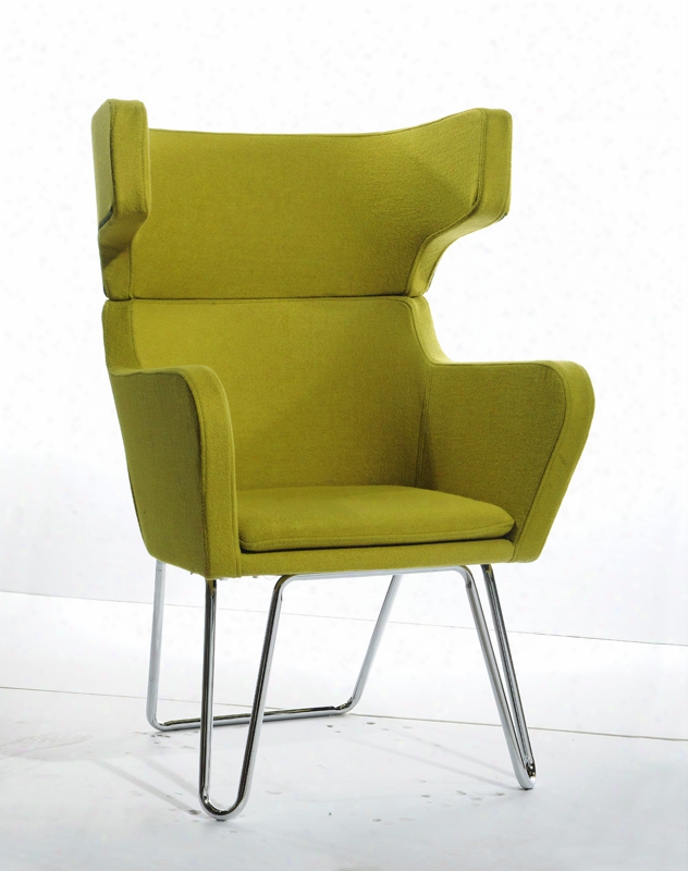 Modrest Anser Mid-century Green Fabric Lounge Chair