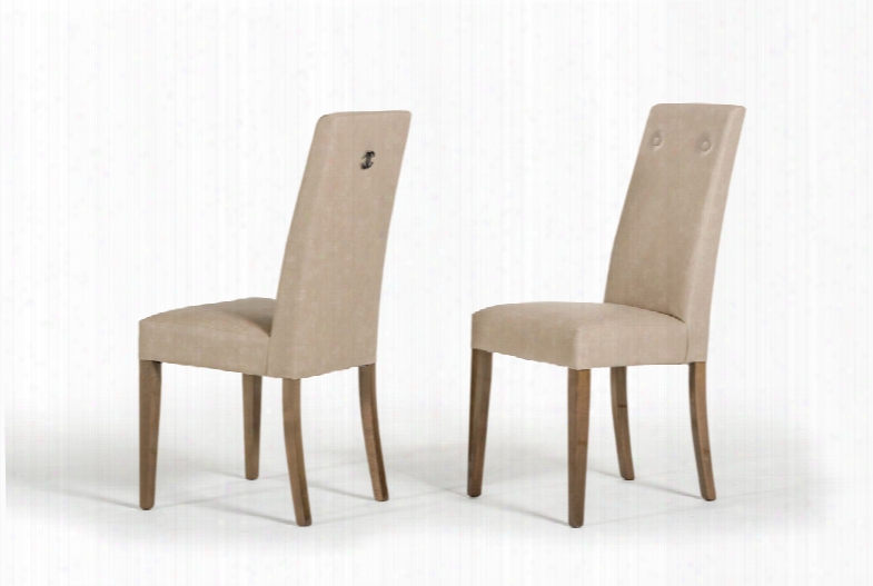 Modrest Athen Italian Modern Dining Chair W/ Buttons (set Of 2)