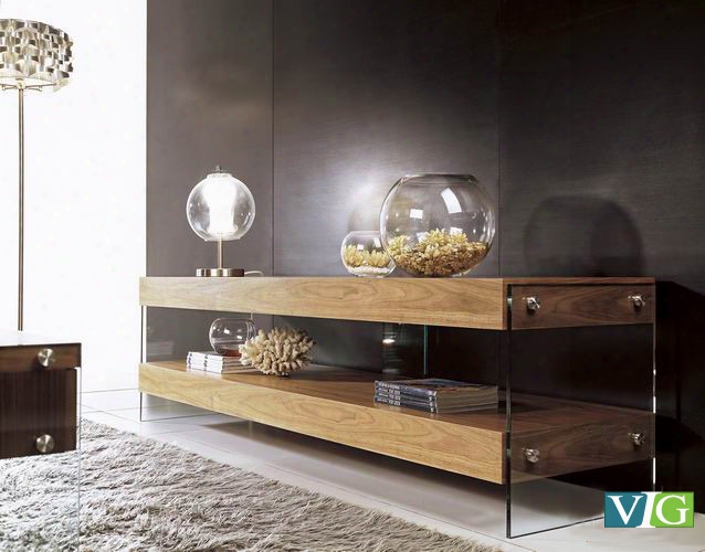 Modrest Aura Modern Walnut Floating Tv Stand