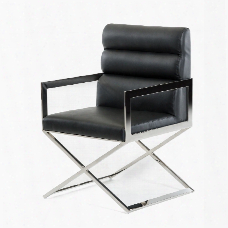 Modrest Capra Modern Black Leatherette Dining Chair