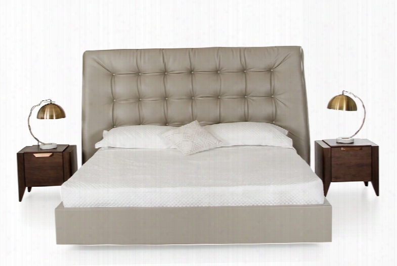 Modrest Codex Mid-century Grey Leatherette Bed